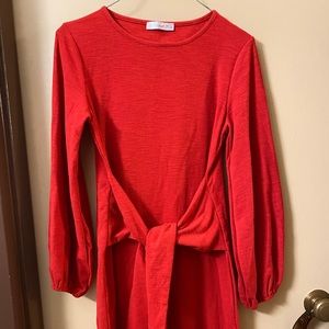 Puff Sleeve Tie Mini Dress